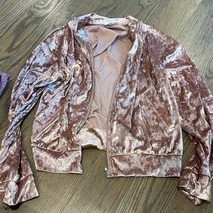pink velvet F21 jacket